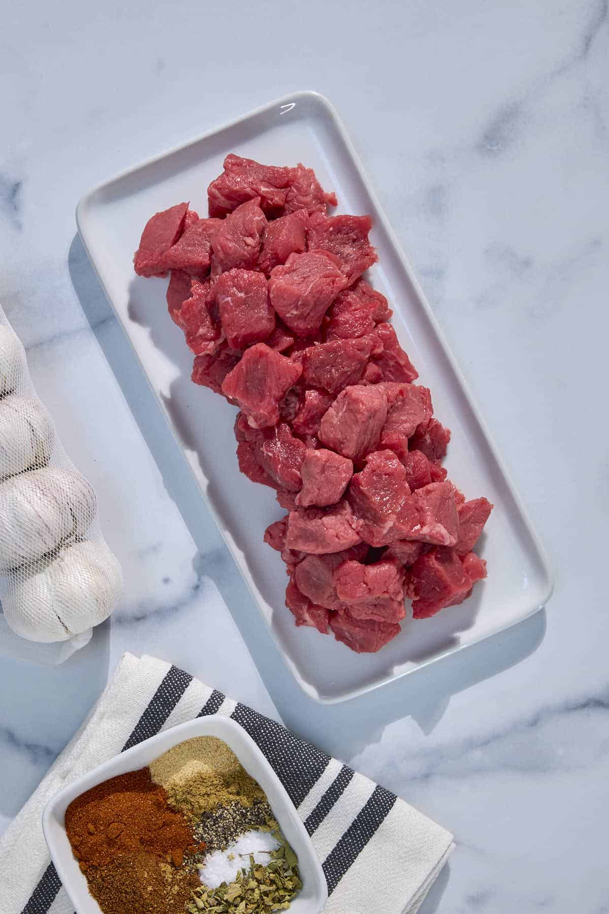 pat the stew meat dry before browning to get a good sear for better flavor 