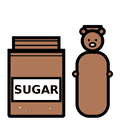 Icon showing a sugar jar and a honey bear, representing no hidden sugars in Lizard Bites GLP-1 recipes