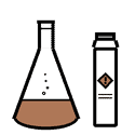 Icon showing a chemical flask and storage jar, representing no processed ingredients in our GLP-1 recipes