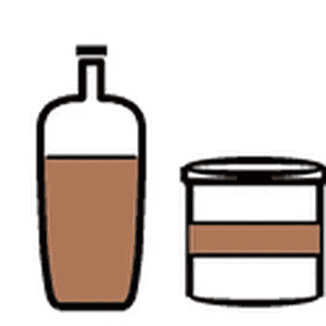 Icon showing an oil bottle and a shortening canister, representing seed-oil-free GLP-1 cooking
