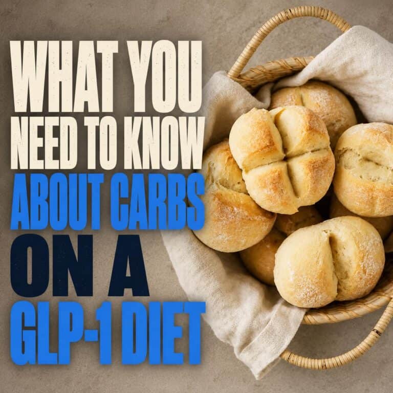 A basket of bread illustrates the problem of carbs on a GLP-1 diet