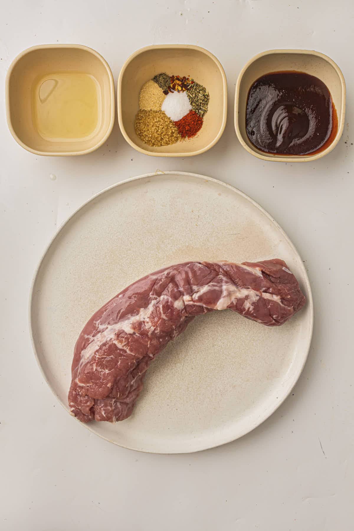 Ingredients for the grilled pork tenderloin recipe