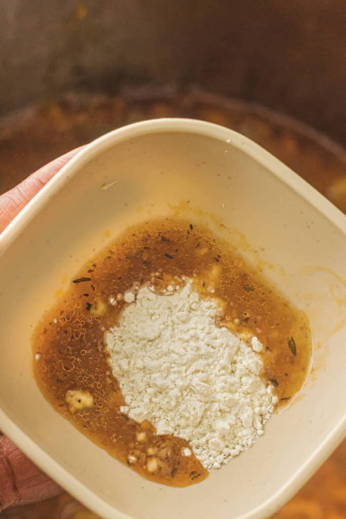 Thickener with some cooled liquid to make a slurry