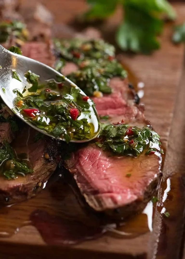 steak with chimichurri sauce