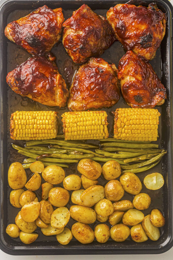 Baked BBQ chicken thighs