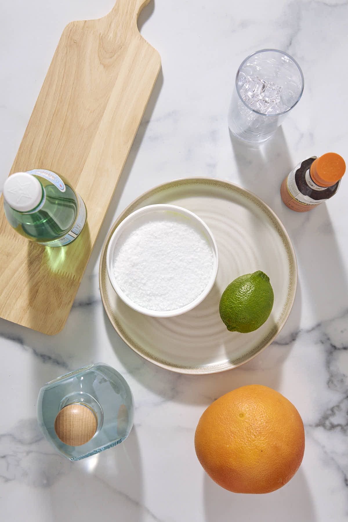 ingredients for the low carb palomas in this recipe